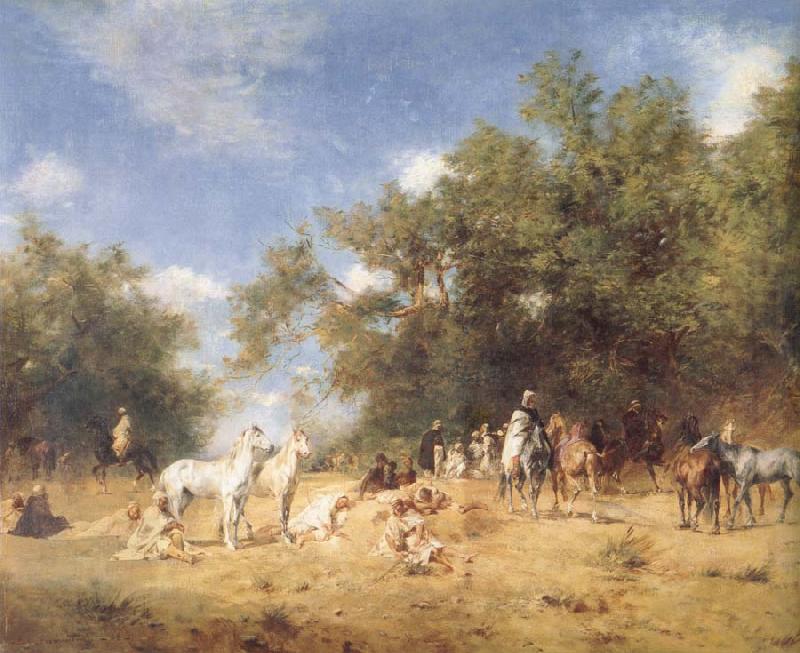 Eugene Fromentin Arab Horsemen Resting Sweden oil painting art